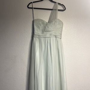Mint pastel green tulle maxi bridesmaid dress size 6